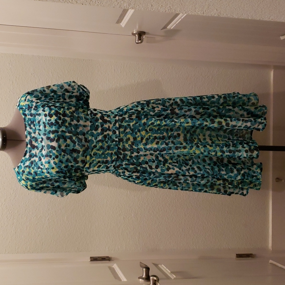 SHABBY APPLE Aqua Navy Green Dress